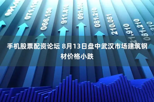 手机股票配资论坛 8月13日盘中武汉市场建筑钢材价格小跌